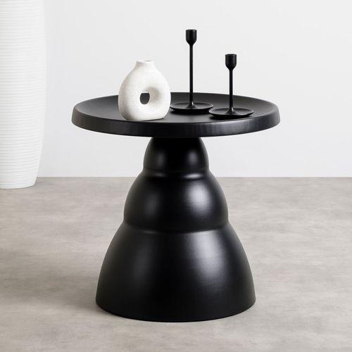 Table Basse D'appoint Loris Ronde En Métal Ø 50 Cm - Noir