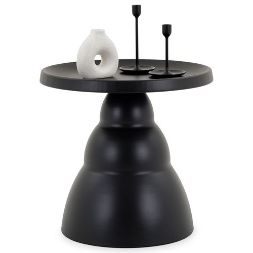 Table Basse D'appoint Loris Ronde En Métal Ø 50 Cm - Noir