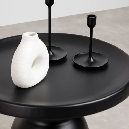 Table Basse D'appoint Loris Ronde En Métal Ø 50 Cm - Noir