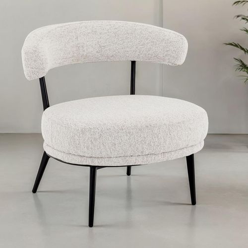 Fauteuil De Salon Manao Design En Tissu Chenille - Beige