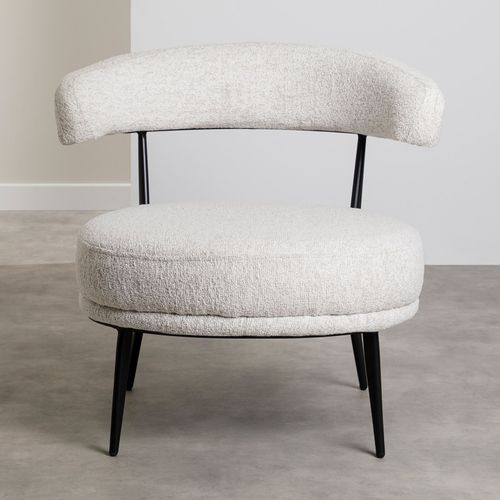 Fauteuil De Salon Manao Design En Tissu Chenille - Beige