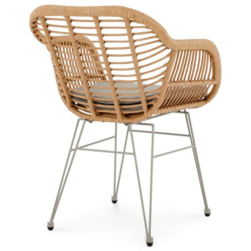 Chaise De Jardin Paramo, Imitation Rotin - Brun Et Gris