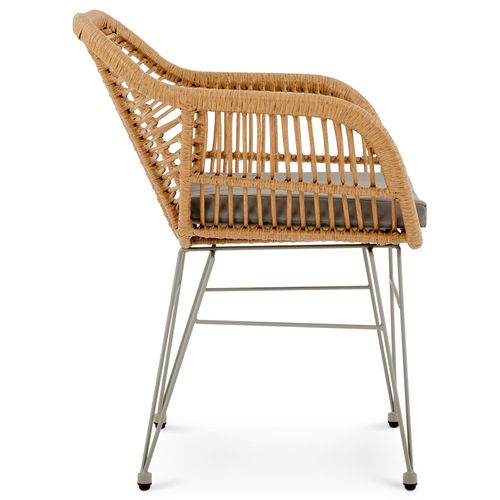 Chaise De Jardin Paramo, Imitation Rotin - Brun Et Gris