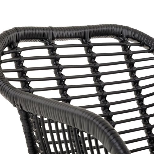 Chaise De Jardin Paramo, Imitation Rotin - Noir Et Beige