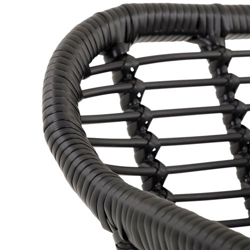 Lot De 2 Chaises De Jardin Paramo, Imitation Rotin - Noir Et Beige