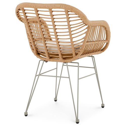 Chaise De Jardin Paramo, Imitation Rotin - Brun Et Beige