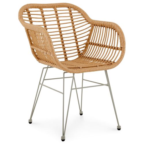 Chaise De Jardin Paramo, Imitation Rotin - Brun Et Beige