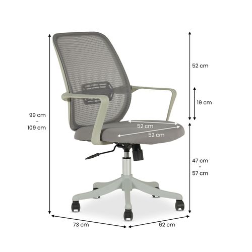 Chaise De Bureau Ergonomique Mollis Réglable En Tissu Mesh - Gris