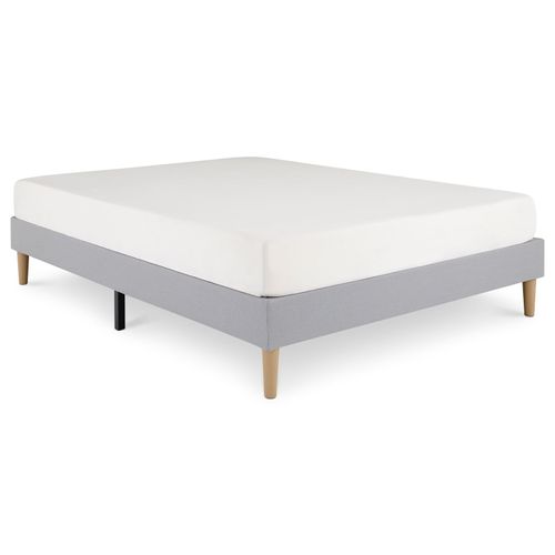 Sommier Tapissier Vannes 120 X 190 Cm Revêtement Tissu - Gris