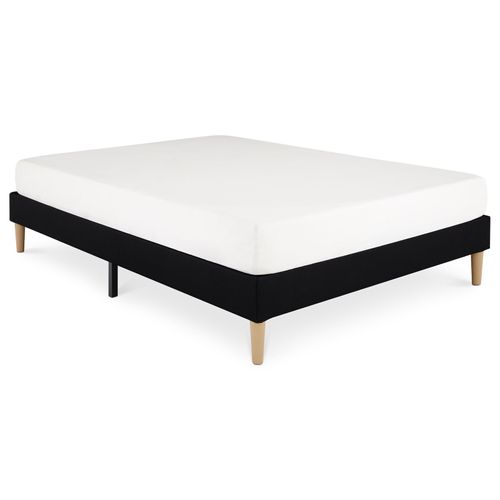 Sommier Tapissier Vannes 120 X 190 Cm Revêtement Tissu - Noir