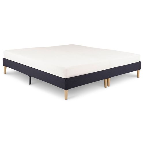 Sommier Tapissier Rennes 180 X 200 Cm Revêtement Tissu - Noir