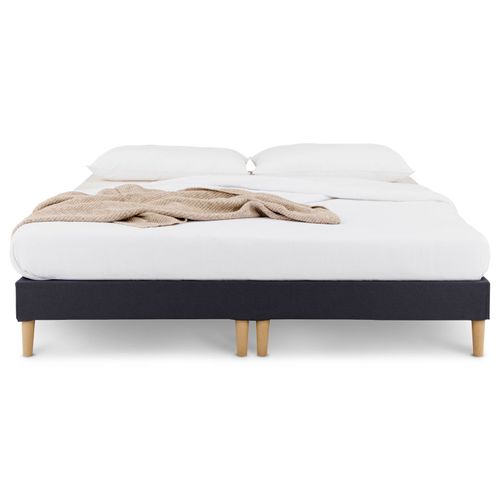 Sommier Tapissier Rennes 180 X 200 Cm Revêtement Tissu - Noir