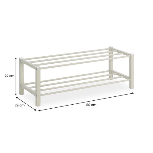 Étagère à Chaussures Navan 2 Niveaux En Métal - Beige
