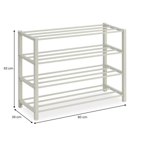 Étagère à Chaussures Navan 4 Niveaux En Métal - Beige
