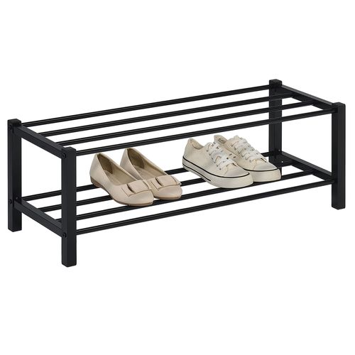 Étagère à Chaussures Navan 2 Niveaux En Métal - Noir