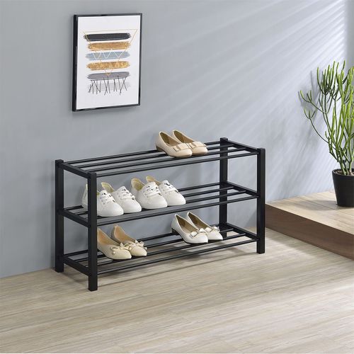 Étagère à Chaussures Navan 3 Niveaux En Métal - Noir