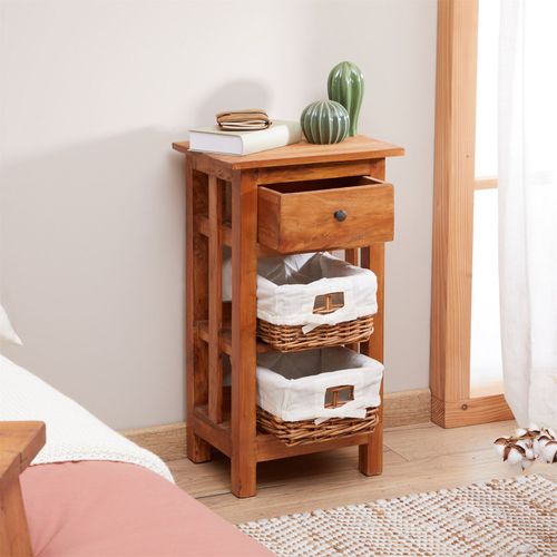 Table De Chevet Tournette H 71 Cm En Acajou - Coloris Naturel