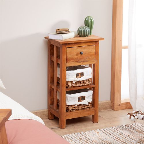 Table De Chevet Tournette H 71 Cm En Acajou - Coloris Naturel