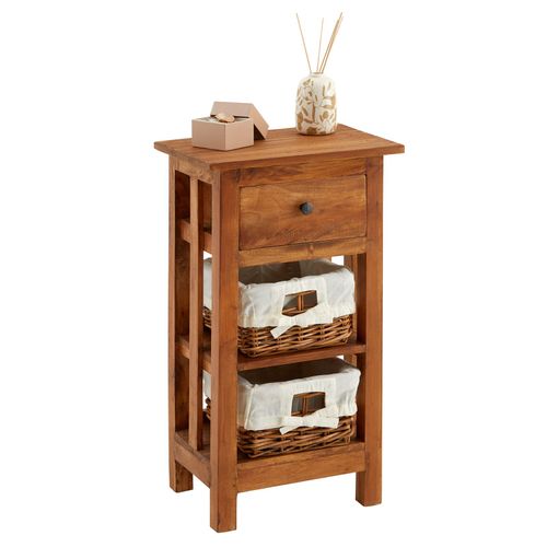 Table De Chevet Tournette H 71 Cm En Acajou - Coloris Naturel