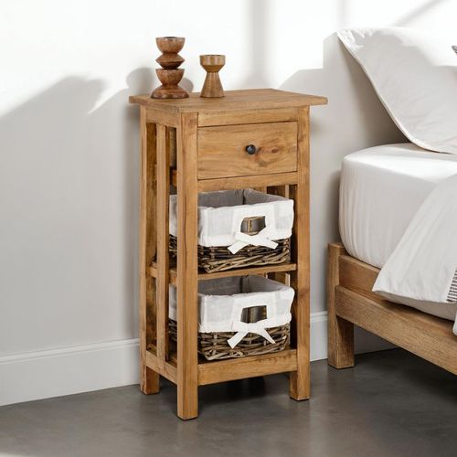 Table De Chevet Tournette H 71 Cm En Acajou - Coloris Rustique