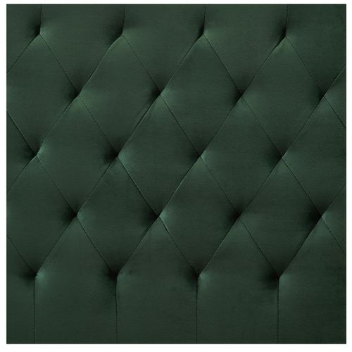 Lit Simple Glamour, 90x190 Cm, Capitonné Avec Sommier, Revêtement En Velours Vert