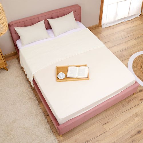 Lit Double Glamour, 140x190 Cm, Capitonné Avec Sommier, Revêtement En Velours Rose