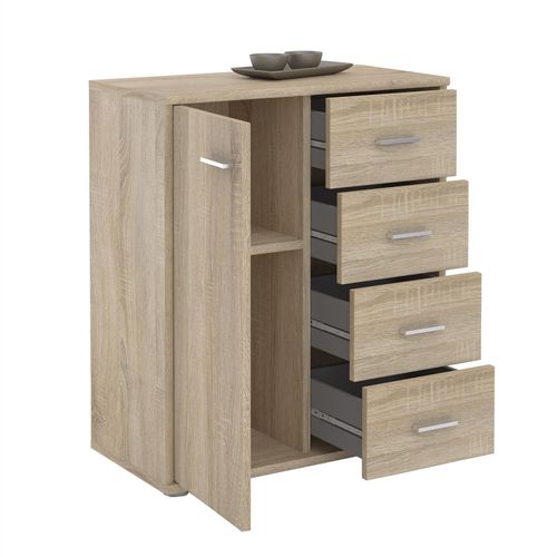 Buffet Oscar, En Mélaminé Décor Chêne Sonoma