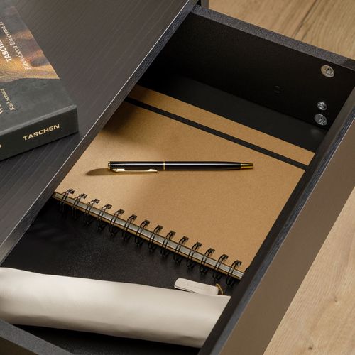 Chevet Suspendu Florent En Bois - Coloris Frêne Noir