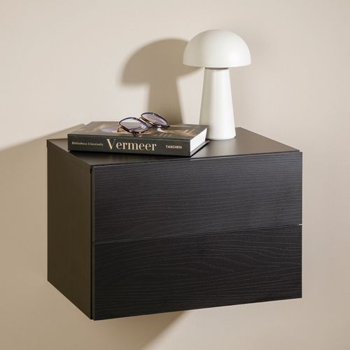 Chevet Suspendu Florent En Bois - Coloris Frêne Noir