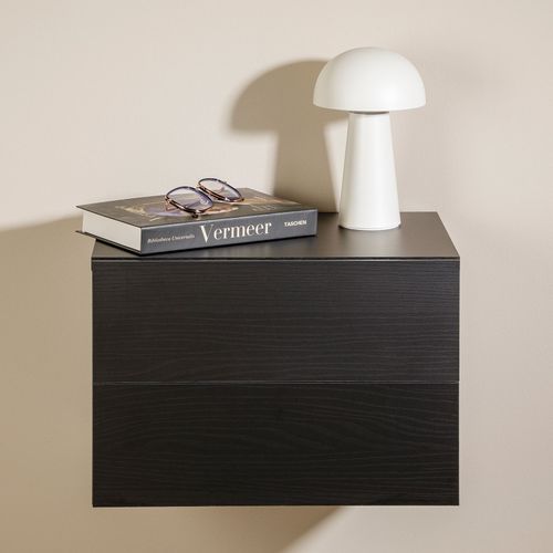 Chevet Suspendu Florent En Bois - Coloris Frêne Noir