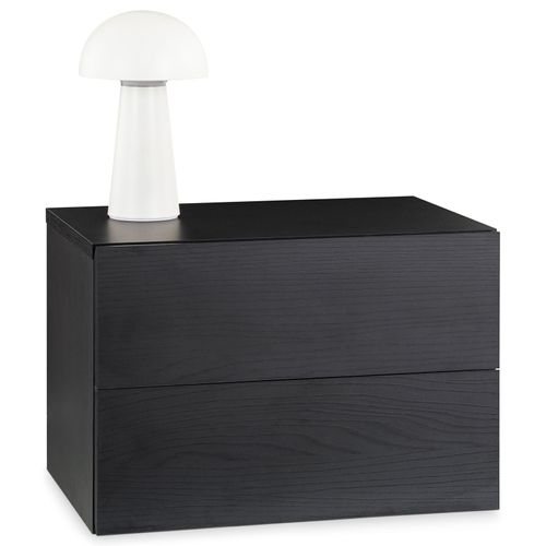 Chevet Suspendu Florent En Bois - Coloris Frêne Noir