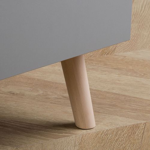 Buffet Skandi Style Scandinave En Bois Avec 3 Portes Et 2 Compartiments Lasuré Gris