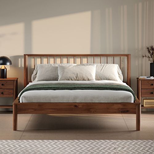 Lit 140 X 190 Avec Sommier Apoana En Bois Massif - Coloris Châtaignier