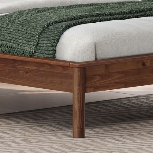 Lit 140 X 190 Avec Sommier Apoana En Bois Massif - Coloris Châtaignier