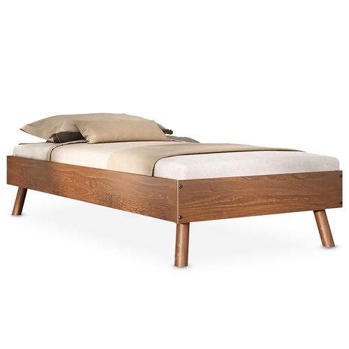 Lit Futon Karri 100 X 200 Cm, En Bois Massif - Coloris Châtaignier