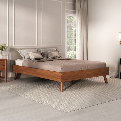Lit Futon Karri 140 X 200 Cm, En Bois Massif - Coloris Châtaignier