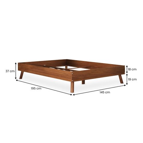 Lit Futon Karri 140 X 200 Cm, En Bois Massif - Coloris Châtaignier
