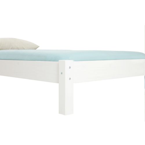 Lit Futon Taifun, 90 X 190 Cm, En Pin Massif Lasuré Blanc