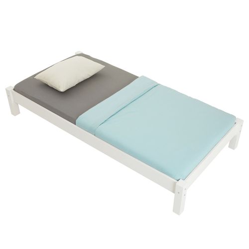 Lit Futon Taifun, 90 X 190 Cm, En Pin Massif Lasuré Blanc