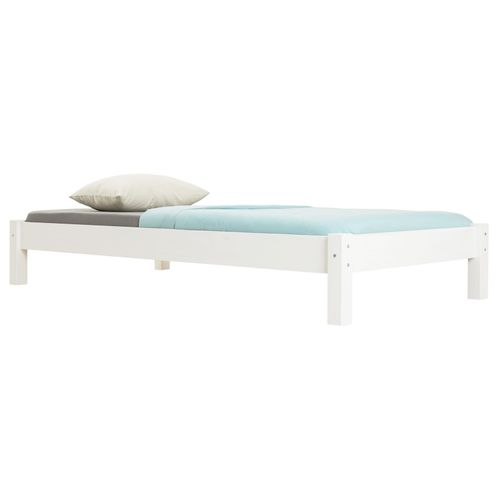 Lit Futon Taifun, 90 X 190 Cm, En Pin Massif Lasuré Blanc