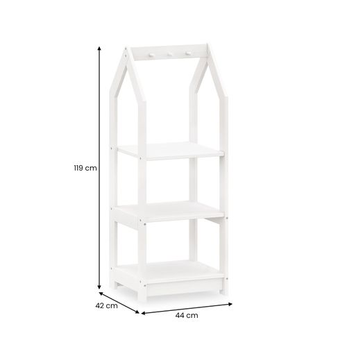 Étagère à Vêtements Enfant Sally En Pin Massif - Blanc