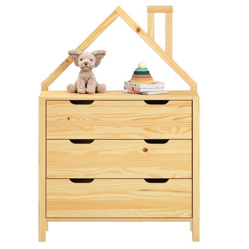 Commode Enfant Elano En Bois Massif 3 Tiroirs - Coloris Naturel