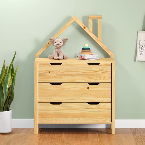 Commode Enfant Elano En Bois Massif 3 Tiroirs - Coloris Naturel