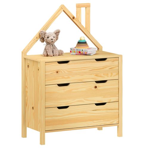 Commode Enfant Elano En Bois Massif 3 Tiroirs - Coloris Naturel