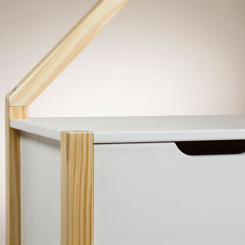 Commode Enfant Elano En Bois Massif 3 Tiroirs - Blanc Et Naturel