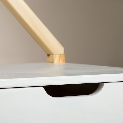 Commode Enfant Elano En Bois Massif 3 Tiroirs - Blanc Et Naturel