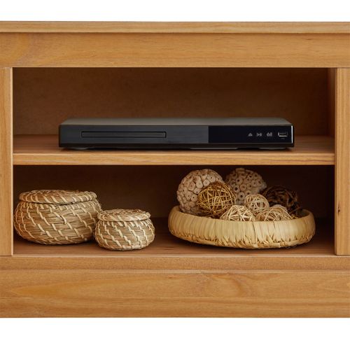 Meuble TV Kent En Pin Massif, Finition Teintée/cirée