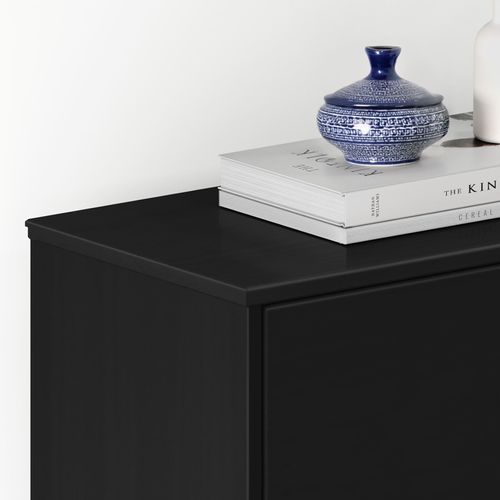 Meuble à Chaussures Entrée Mikka En Bois Massif - Noir