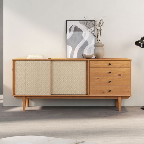 Buffet Simona L 175 Cm En Bois Massif - Coloris Chêne