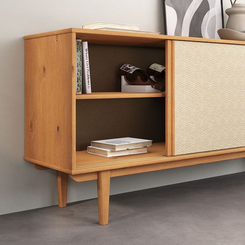 Buffet Simona L 175 Cm En Bois Massif - Coloris Chêne